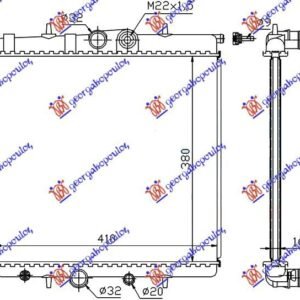 HLADNJAK MOTORA 1.4cc (-AC) (38x40) - PEUGEOT 307 2001-2005 (3A/3C)