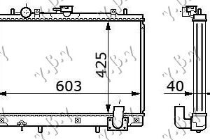 HLADNJAK MOTORA 2.5 T. DIZEL (+/-AC) (42.5x60) - MITSUBISHI P/U L200 1999-2001 (K7T/K6T/K5T)