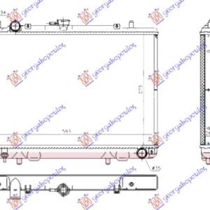 HLADNJAK MOTORA 2.0/2.4 BENZIN (MANUELNI) (373x593) (VALEO) - MITSUBISHI P/U L200 1999-2001 (K7T/K6T/K5T)