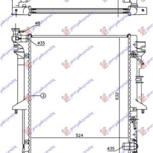 HLADNJAK MOTORA 2.5 T.D (AUTO) (525x635x26) - MITSUBISHI P/U L200 2006-2010 (KAT/KBT)