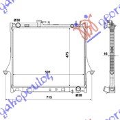 HLADNJAK MOTORA 2.5 TD (MAN) (47.5x59x16) - ISUZU P/U D-MAX 2007-2013 (TFR/TFS)