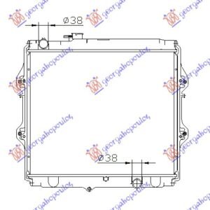 HLADNJAK MOTORA 2.5 T.DIZEL (45x52.5x3.2) (VALEO) - TOYOTA HI-LUX 2WD/4WD 2001-2005 (N1/N2/N3)