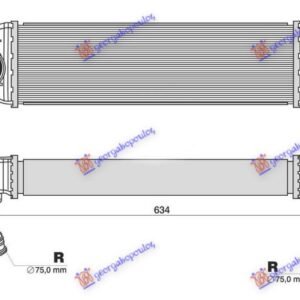 HLADNJAK INTERKULERA 2.0-3.0 D DIZEL (540x160x62) - BMW X3 2004-2007 (E83)