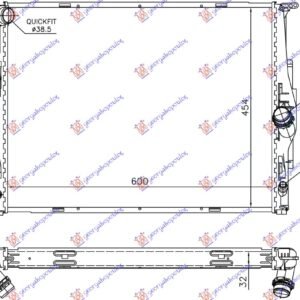 HLADNJAK MOTORA ZA SVE MODELE BENZIN (MAN/AUTO) (600x460x32) 2 CEVI - BMW SERIES 1 3/5D 2004-2011 (E81/E87)