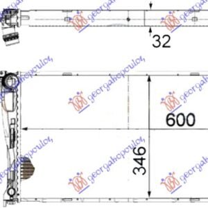 HLADNJAK MOTORA 3.0 (135i) BEN (MAN) 2.0 (116D/118D/120D/123D) DIZ (MANUAL/AUTOMATIC) (600x340x32) 1 CEV (MAHLE BEHR PREMIUM-L) - BMW SERIES 1 3/5D 2004-2011 (E81/E87)