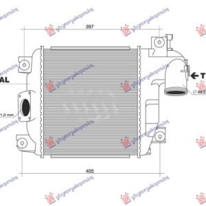 HLADNJAK INTERKULERA 2.5-3.0 D4d (275x302x50) - TOYOTA HI-LUX 2WD/4WD 2005-2009 (N1/N2/N3)