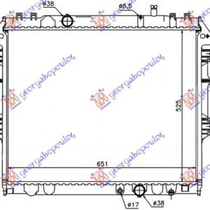 HLADNJAK MOTORA 2.5/3.0 TD (52.5x65) ZATVOREN SISTEM - TOYOTA HI-LUX 2WD/4WD 2005-2009 (N1/N2/N3)