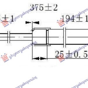 AMORTIZER GEPEK VRATA (375L-390N) - VW PASSAT 2005-2011 (3C2/3C5)