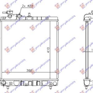 HLADNJAK MOTORA 1.1 12V (+/-AC) (41x39.5) - HYUNDAI ATOS PRIME 2003-2007 (MX)