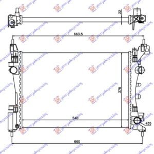 HLADNJAK MOTORA BENZIN (+/-AC) (54x37.5) - OPEL CORSA D 2006-2015 (S07)