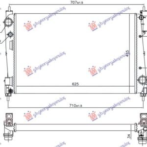 HLADNJAK MOTORA 1.3 JTD-CDTI (62x39.5) 55KW (NISSENS) - OPEL CORSA D 2006-2015 (S07)