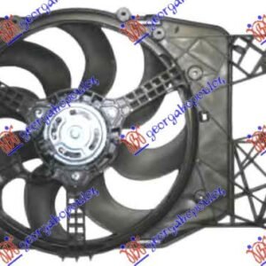VENTILATOR KOMPLET (1.4/1.6 TURBO BENZIN - 1.3/1.7 CDTI DIZEL) (DUGULJASTI KONEKTOR) (300W) - OPEL CORSA D 2006-2015 (S07)