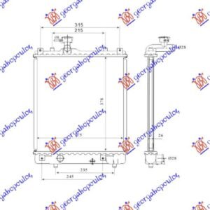 HLADNJAK MOTORA 1.0/1.2 (37.5x38) (OTVOREN SISTEM) VALEO (VALEO) (MADJARSKA) - OPEL AGILA 1999-2008 (H00)