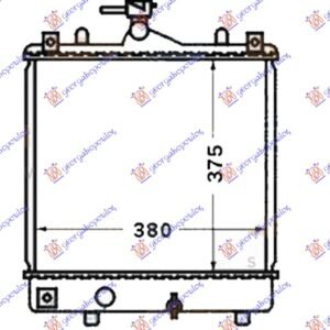HLADNJAK MOTORA 1.0/1.2 BENZIN (MAN) (375x380x26) (OTVOREN SISTEM) (LEMLJEN SPOJ) - OPEL AGILA 1999-2008 (H00)