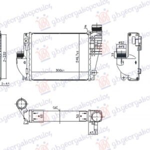 HLADNJAK INTERKULERA 1.6/2.0 HDI-BlueHDI DIZEL (300x250x50) (VALEO) - CITROEN JUMPY/SPACE TOURER 2016- (V)