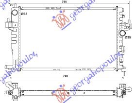 HLADNJAK MOTORA 1.3CDTi 1.7DTi DIZEL (60x35) - OPEL CORSA C 2000-2006 (X01)