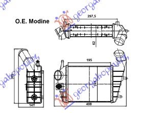 HLADNJAK INTERKULERA 1.9-2.4 JTD (240x195x62) - ALFA ROMEO 156 2003-2005 (932)