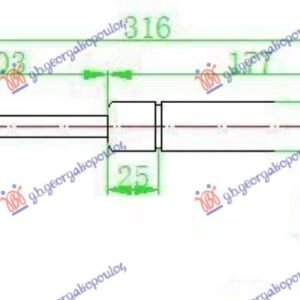AMORTIZER HAUBE (CABRIO) (316L-380N) - BMW SERIES 3 COUPE/CABRIO 1999-2003 (E46)