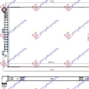 HLADNJAK MOTORA 1.4 TSi BENZIN - 2.0 TDi DIZEL (650x450x32) - VW TIGUAN 2007-2011 (5N)