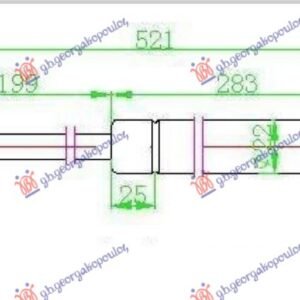 AMORTIZER GEPEK VRATA (521L-475N) - VW TIGUAN 2007-2011 (5N)