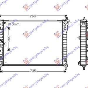 HLADNJAK MOTORA 2.4i 16V 3.2i 24V (MAN/AUTO) (67x51x27) - OPEL ANTARA 2006-2015 (L07)