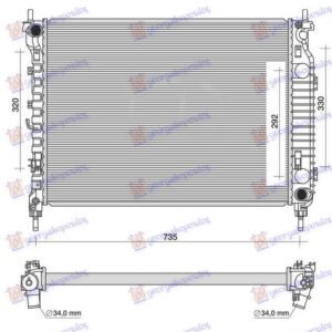 HLADNJAK MOTORA 2.2 TDCi DIZEL (MAN) (670x500x34) (KOYO) - OPEL ANTARA 2006-2015 (L07)