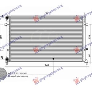 HLADNJAK MOTORA 1.4/1.6/2.0 FSI/SDI (MAN/AUTO) (+AC) (650x415) (LEMLJEN) - VW GOLF V 2004-2008 (1K1)