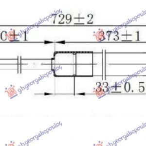 AMORTIZER HAUBE (730L-250N) - VW GOLF V 2004-2008 (1K1)