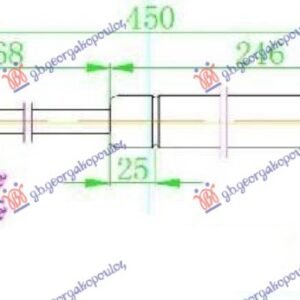 AMORTIZER GEPEK VRATA (450L-535N) - VW GOLF V 2004-2008 (1K1)