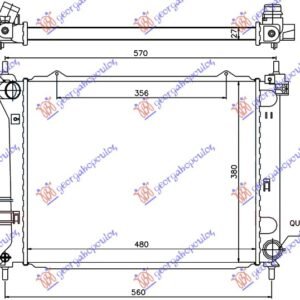 HLADNJAK MOTORA 1.4/1.6 CRDi DIZEL (MAN) (480x380x26) -10 (KOYO) - HYUNDAI i20 I 2008-2012 (IB/GB/PB/PBT)