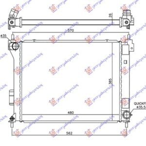 HLADNJAK MOTORA 1.4/1.6 CRDi DIZEL (MAN) (480x380x26) 10- - HYUNDAI i20 I 2008-2012 (IB/GB/PB/PBT)