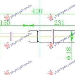 AMORTIZER GEPEK VRATA (420L-450N) - HYUNDAI i20 I 2008-2012 (IB/GB/PB/PBT)