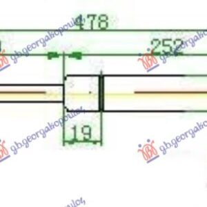 AMORTIZER GEPEK VRATA (480L-550N) - VW GOLF PLUS 2004-2009 (5M1/521)