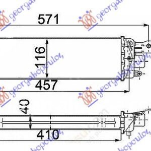 HLADNJAK INTERKULERA 1.3 JTD (410x115x40) 03- - FIAT PALIO 1999-2004 (178/173/373/374/171)