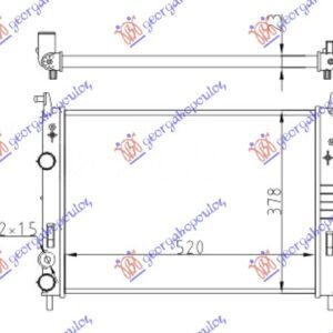 HLADNJAK MOTORA 1.9 D-JTD (520x378x23) 00- - FIAT PALIO 1999-2004 (178/173/373/374/171)