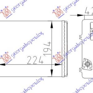 GREJAC KABINE (224x194) (SA PREKIDACEM) - FIAT PALIO 1999-2004 (178/173/373/374/171)