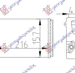 GREJAC KABINE 216x157 (BEZ PREKIDACA) - FIAT UNO 1983-1989 (146/158)