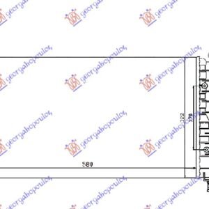 HLADNJAK MOTORA 1.2i 8/16V (+/-AC) (580x317x1.8) (MAHLE BEHR) - FIAT PUNTO 2003-2011 (188)