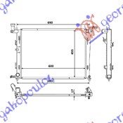 HLADNJAK MOTORA 1.4/1.6/2.0 BENZIN (MAN) (600x440x16) - KIA CEED 3D 2007-2010 (ED)