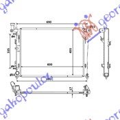 HLADNJAK MOTORA 1.4/1.6/2.0 BENZIN (AUTO) (600x440x16) - KIA CEED 3D 2007-2010 (ED)