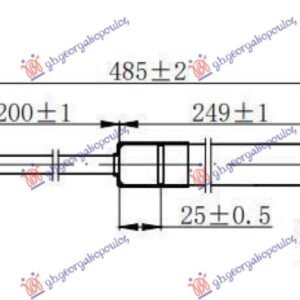 AMORTIZER GEPEK VRATA (485L-420N) - KIA CEED 3D 2007-2010 (ED)