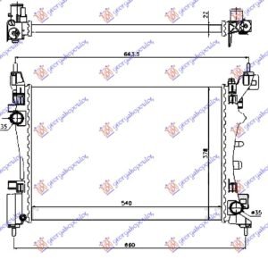 HLADNJAK MOTORA ZA SVE MODELE BENZIN (MAN/AUTO) (+/-AC) (54x37.5) - FIAT GRANDE PUNTO 2005-2012 (199)