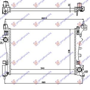 HLADNJAK MOTORA ZA SVE MODELSE BENZIN (MAN/AUTO) (+/-AC) (54x37.5) (VALEO) - FIAT GRANDE PUNTO 2005-2012 (199)