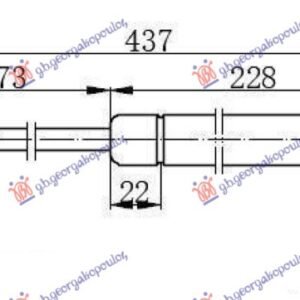 AMORTIZER GEPEK VRATA (437L-350N) - FIAT GRANDE PUNTO 2005-2012 (199)