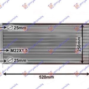 HLADNJAK MOTORA 750-900 1.0/1.1 (MAN/AUTO) (52x25) - FIAT PANDA 1986-2003 (141)
