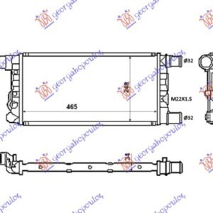 HLADNJAK MOTORA 0.9CC/1.1CC (+/-AC) (45x24) - FIAT CINQUECENTO 1993-1998 (170)