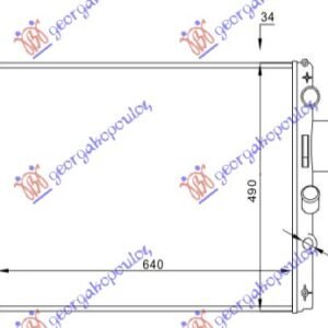 HLADNJAK MOTORA 2.5D 2.8TDi (+AC) (64.2x48.8x34) - IVECO DAILY 1990-2000