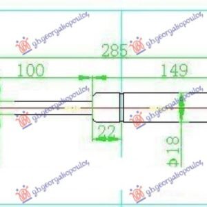 AMORTIZER GEPEK VRATA (287L-315N) - SEAT CORDOBA 1993-1995 (6K1/6K2)