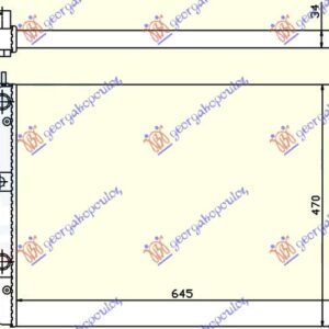 HLADNJAK MOTORA 2.3i/16V/2.8i VR6 (64.5x47) -00 - VW SHARAN 1995-2010 (7M8/7M9/7M6)
