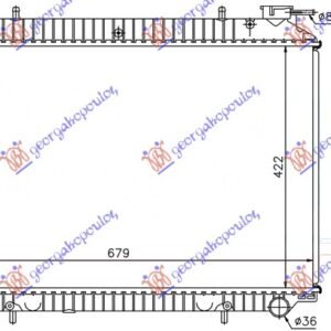 HLADNJAK MOTORA 1.6i 16V/2.0 D (42.3x68.5) POKLOPAC DESNO - NISSAN SERENA 1992-2001 (C23)